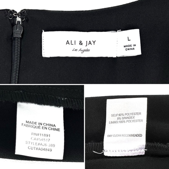 Ali & Jay Sleeveless Jumpsuit Size Large Black Asymmetrical V-Neck Slim Leg EUC - Picture 5 of 7